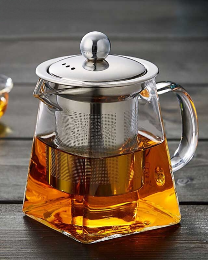 750ml Heat Resistant Glass Teapot with Stainless Steel Tea Infuser Filter