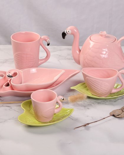 Modern and Simple Flamingo Series Ceramic Cup Set
